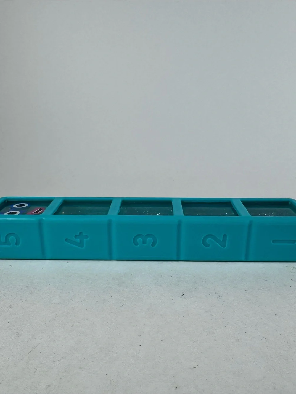 Hand 2 Mind 2024 Alphablocks Number Blocks 5 Teal Blue Rubber Glitter Water 6.5